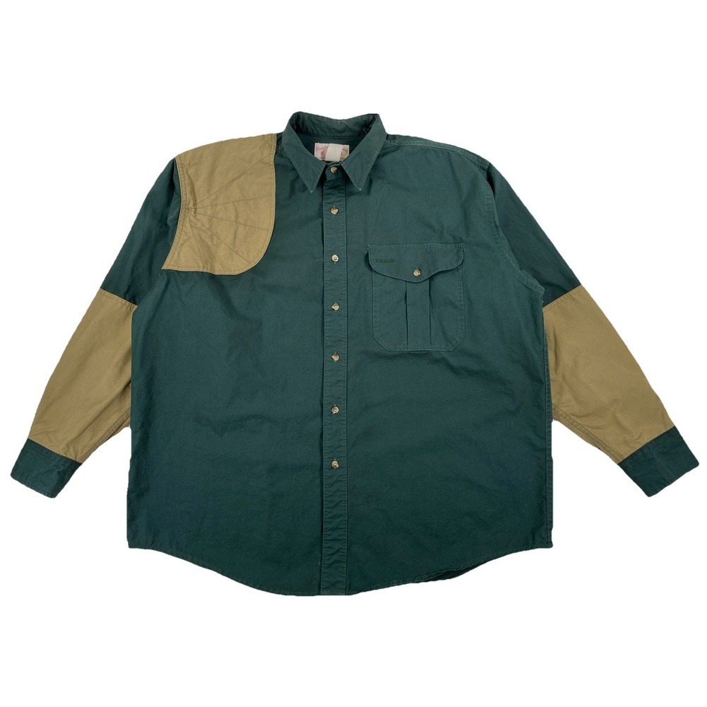 Vintage Filson Shooting Shirt Men's XL Green Beige‎ Hunting USA Style 552